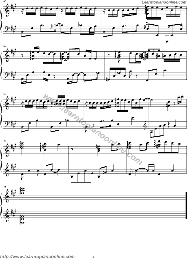 One more time, One more chance Piano Sheet Music Free