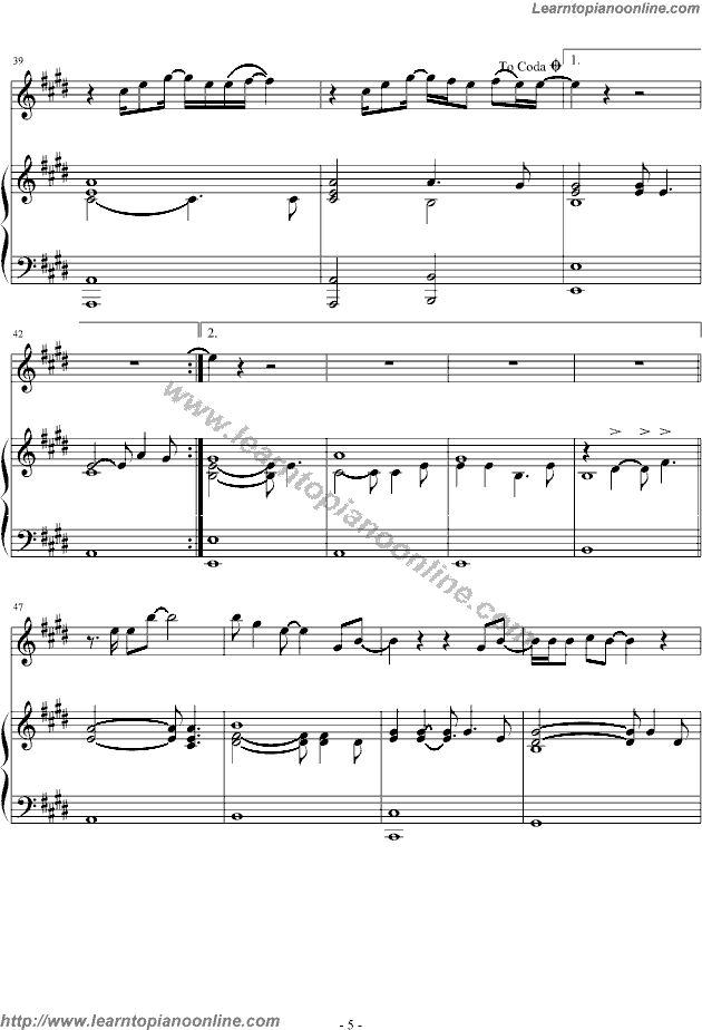 Good bye my lover by James blunt Piano Sheet Music Free