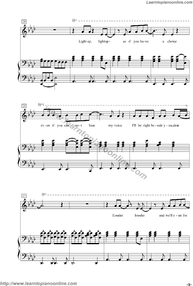 Run by Leona Lewis Piano Sheet Music Free