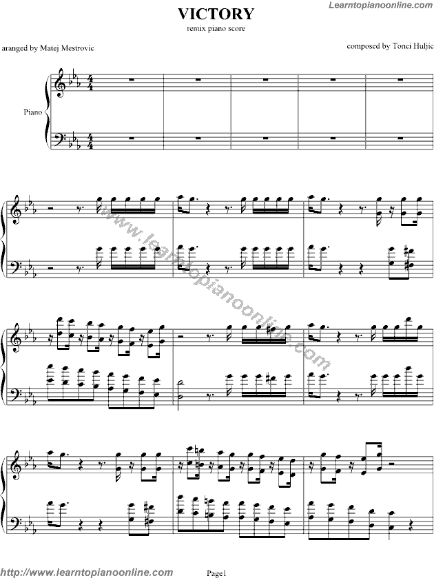 Victory by Maksim Mrvica Piano Sheet Music Free