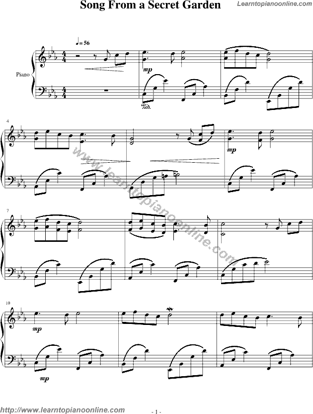 Atlantia by Secret Garden Piano Sheet Music Free