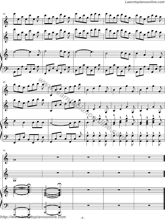 Santorini by Yanni Free Piano Sheet Music