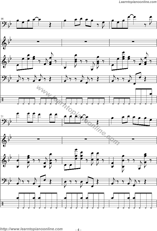 She by Groove Coverage Free Piano Sheet Music