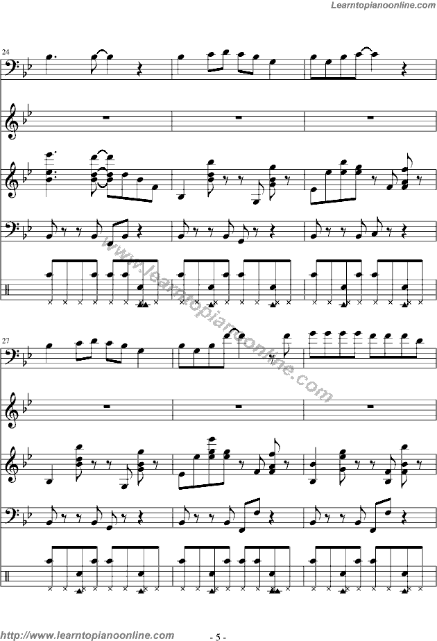 She by Groove Coverage Free Piano Sheet Music