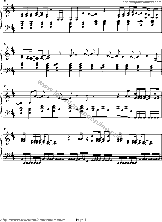 My Happy Ending by Avril Lavigne Free Piano Sheet Music