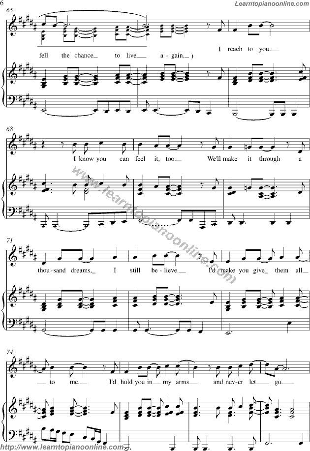 Celine Dion - I Surrender Piano Sheet Music Free