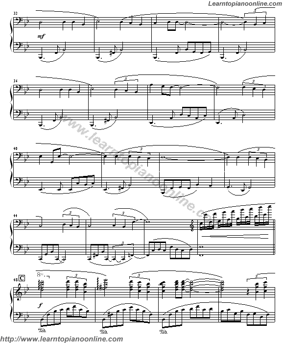 Richard Clayderman - Place de Sun Airport/Listen To The Sea Piano Sheet Music Chords Tabs Notes Tutorial Score Free