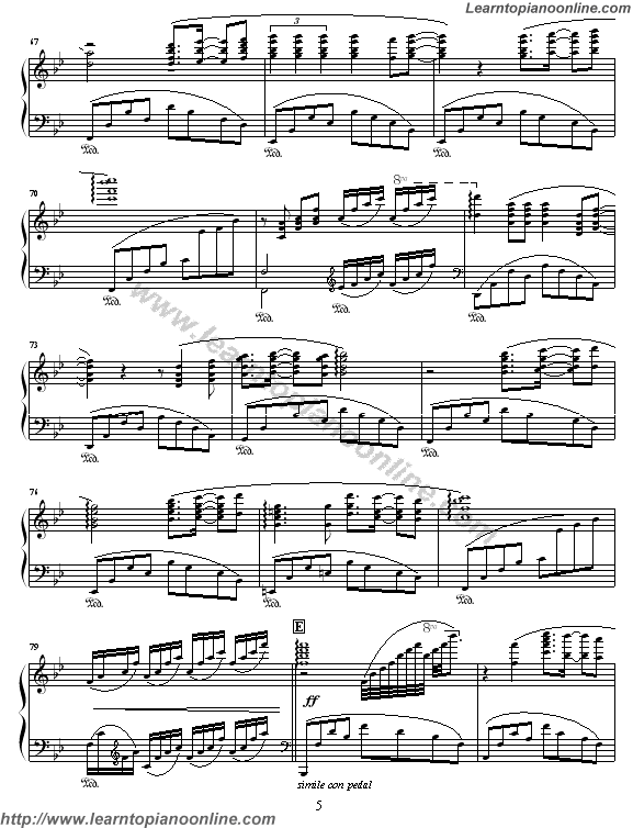 Richard Clayderman - Place de Sun Airport/Listen To The Sea Piano Sheet Music Chords Tabs Notes Tutorial Score Free