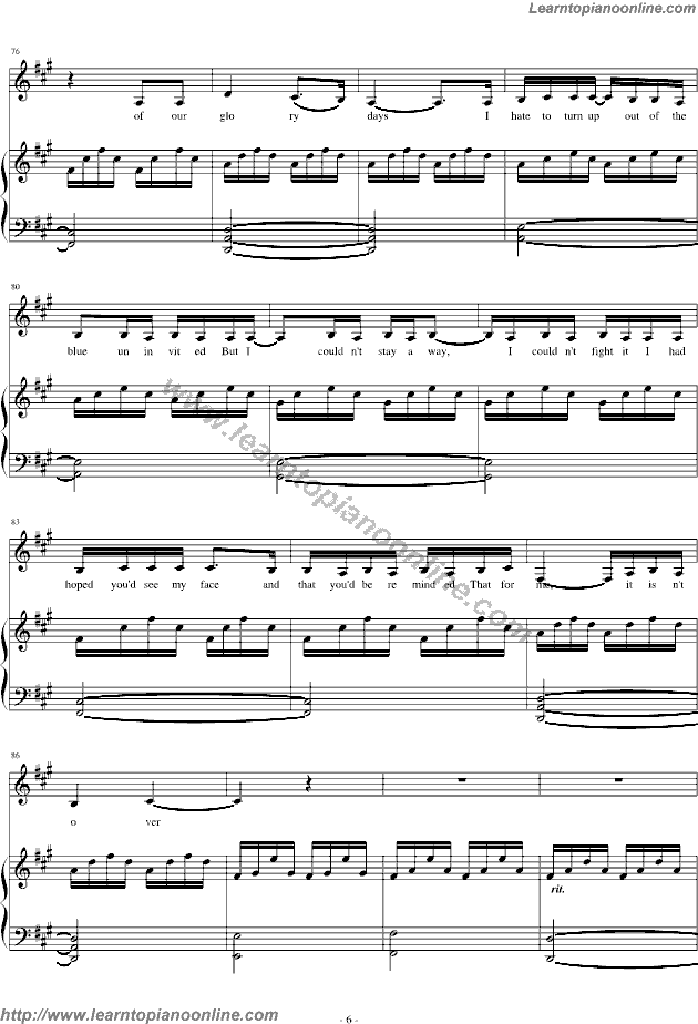 Adele - Someone Like You Piano Sheet Music Chords Tabs Notes Tutorial Score Free