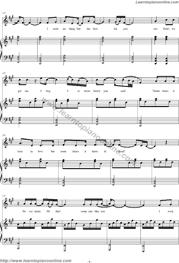 Adele - Someone Like You Piano Sheet Music Chords Tabs Notes Tutorial Score Free