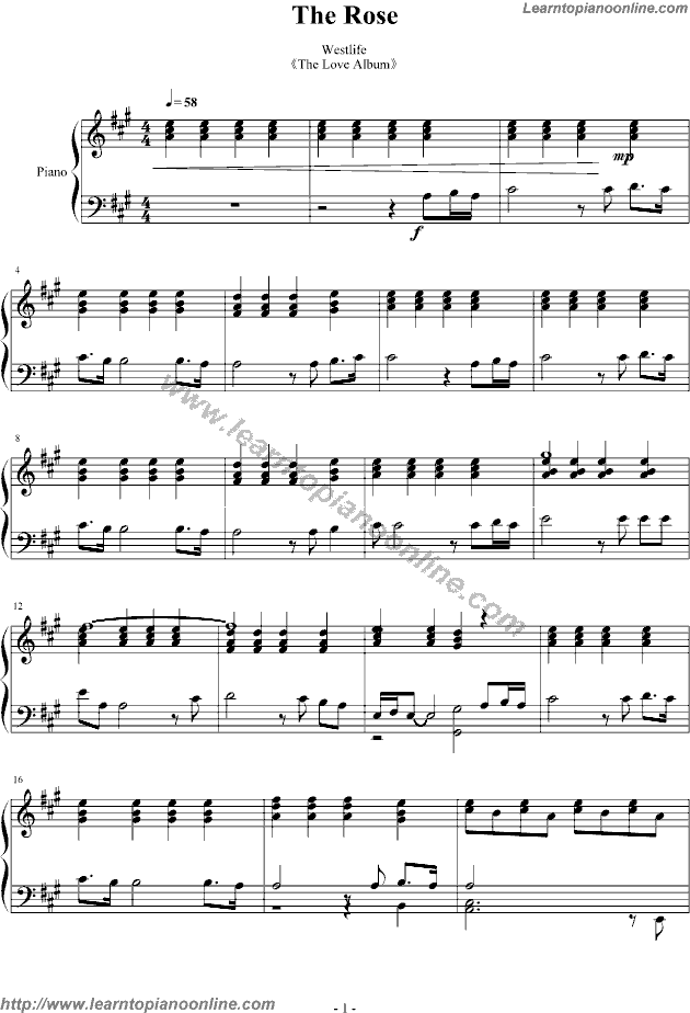 Westlife - Beautiful In White Piano Sheet Music Free